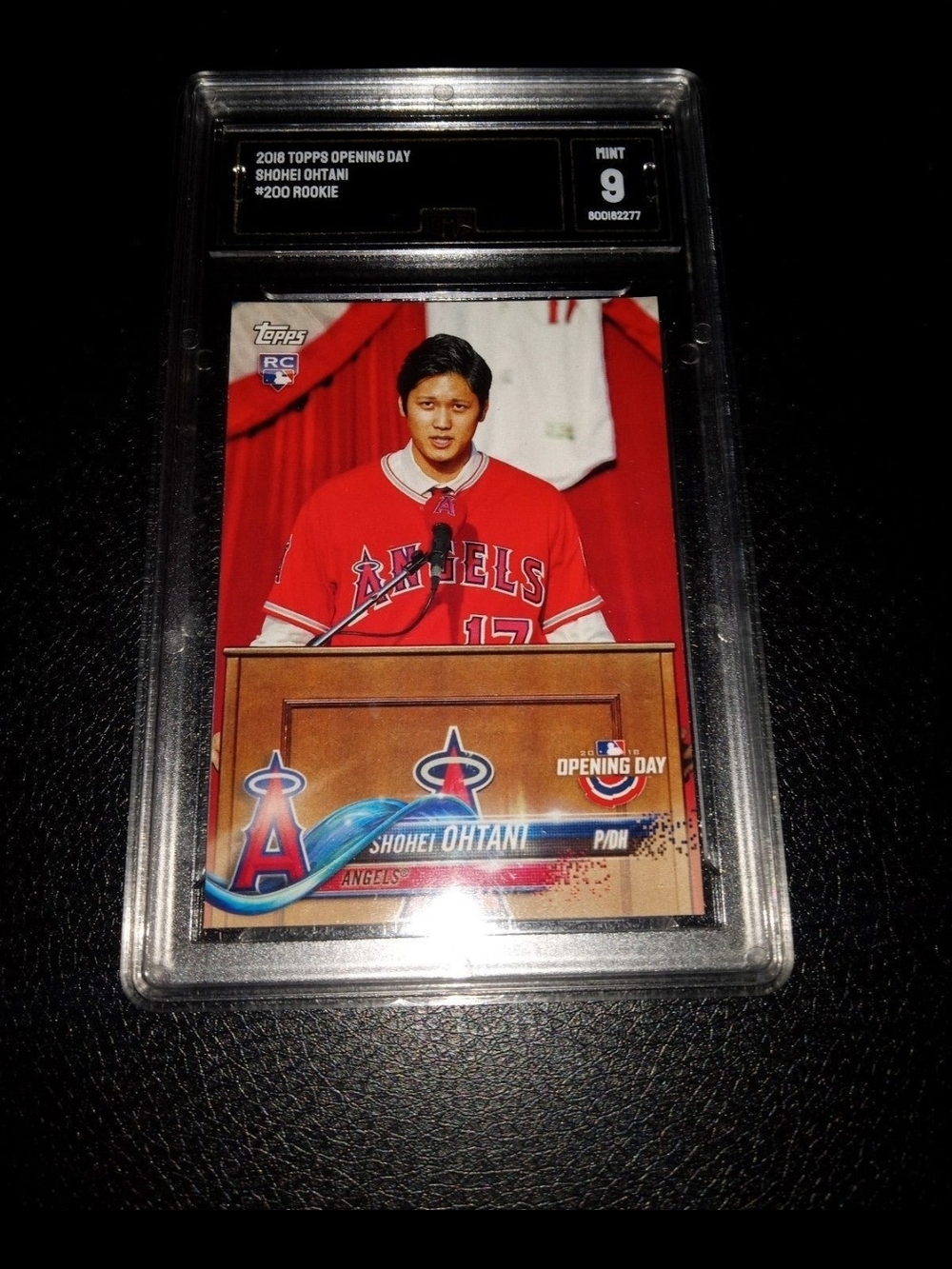 Topps Opening Day Red Angels Baseball Rookie Card - Shohei Ohtani (Graded)
